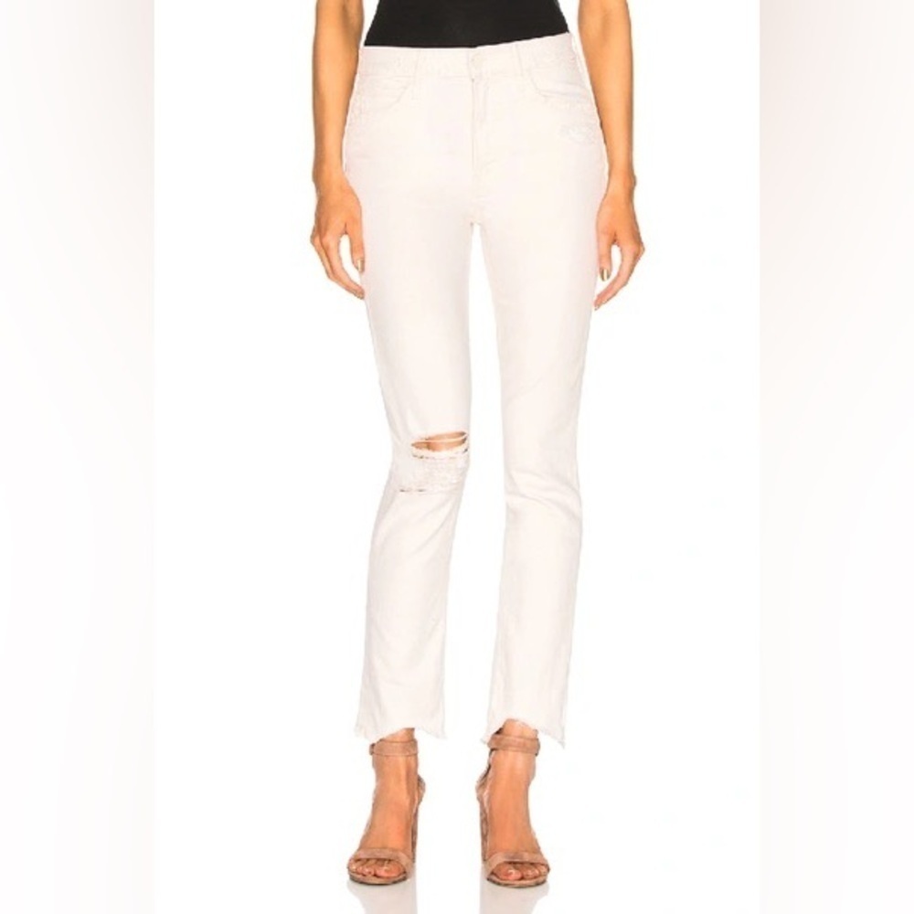 MOTHER The Flirt Ankle Chew Skinny Jeans Size 24